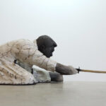 Détail d'une pièce en Raku Iaido montrant le mouvement du sabre, par Georges Roux