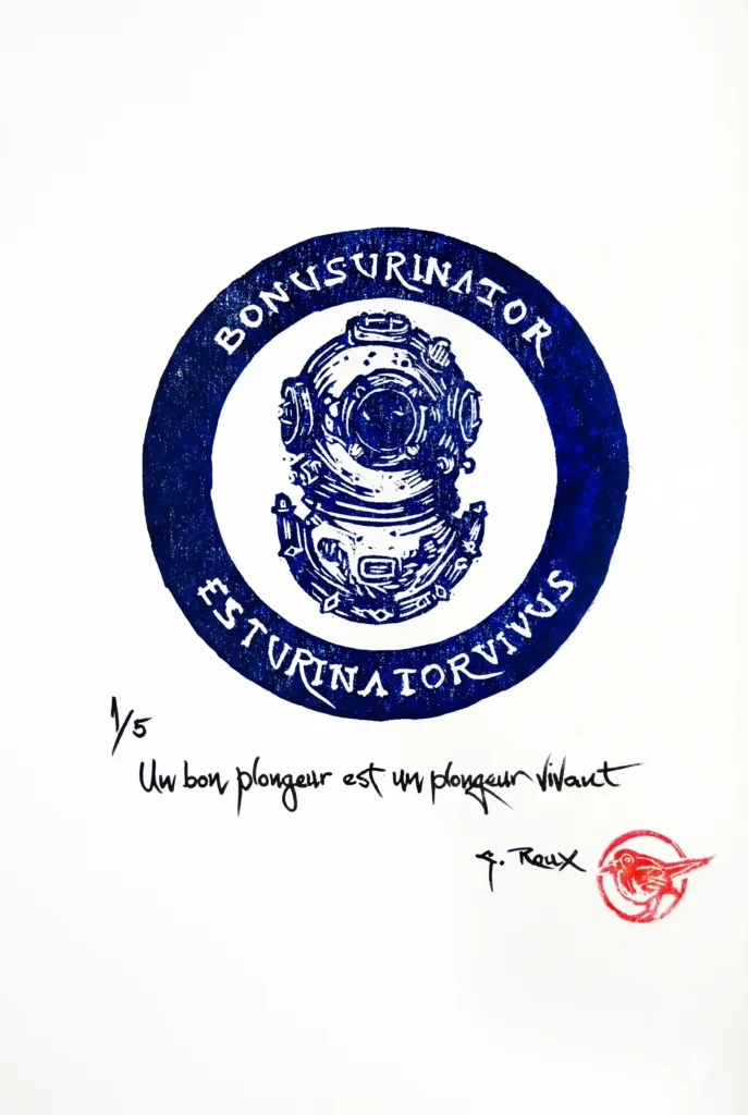 Linogravure Plongeur01